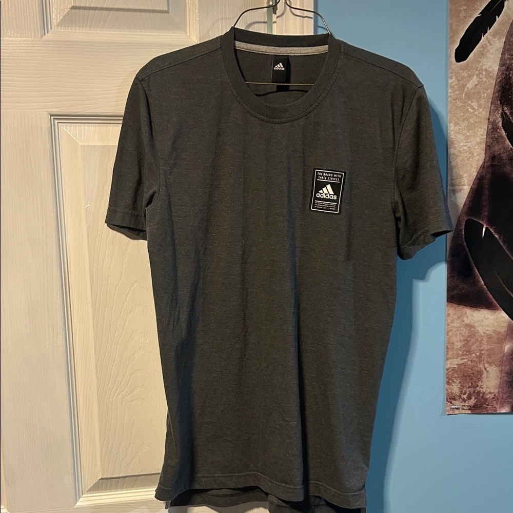 Adidas Men's Dark Gray Short Sleeve Tee